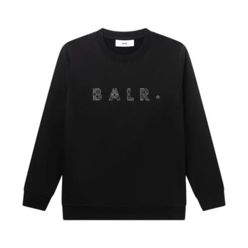 Almindelig Crew Neck Jet Black Sweatshirt