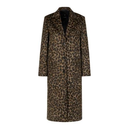 Leopard Print Klassisk Stil Frakke