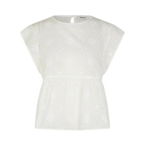 Hvid Broderie Anglaise Hollyn Top