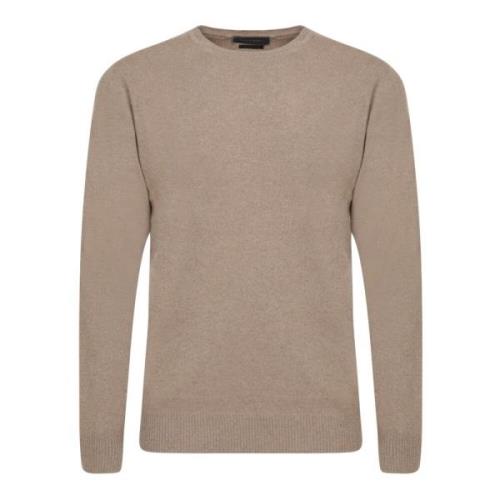 Beige Strikvarer Crew Neck Sweater