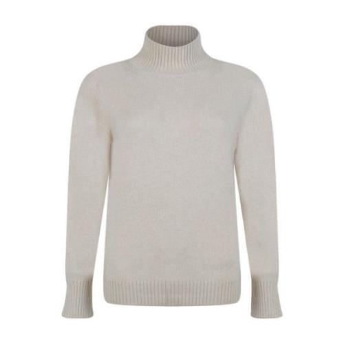 Lys Beige Højhalset Sweater