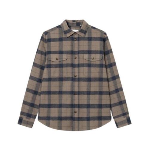 Flannel Check Skjorte Desert Taupe/Navy