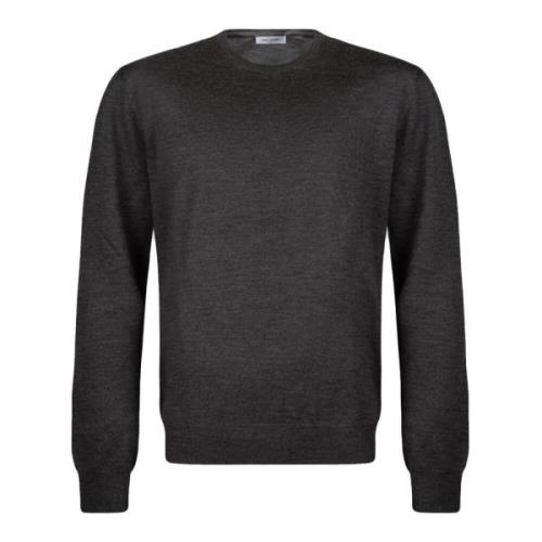 Mørkegrå Crew Neck Uld Silke Sweater