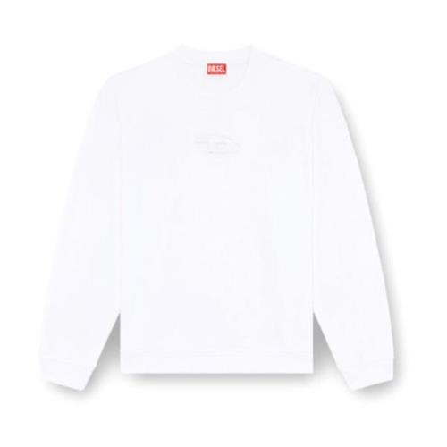 Oval D Cut-Out Logo Sweatshirt Hvid