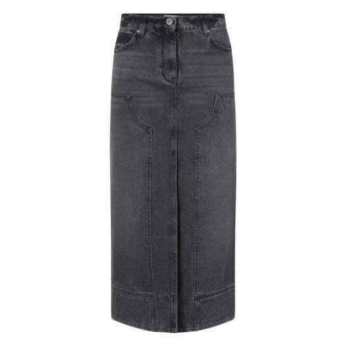 Sort Denim Nederdel Gregoriana Stil