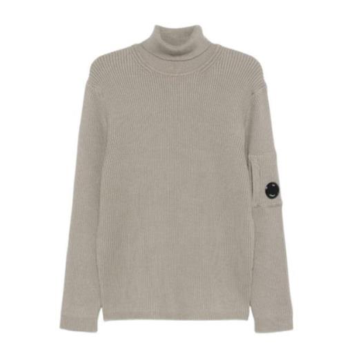 Ribstrikket Turtleneck Sweater med Ærme lomme