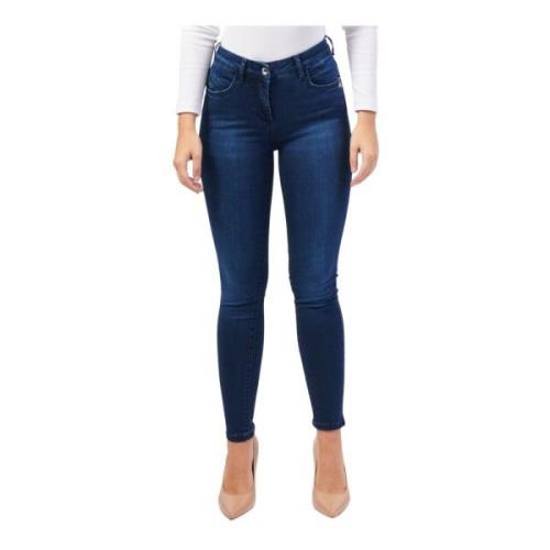 Blå Skinny Fly Pyntede Jeans