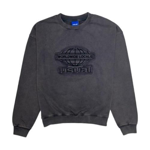 Grå Polyester Crewneck Sweatshirt