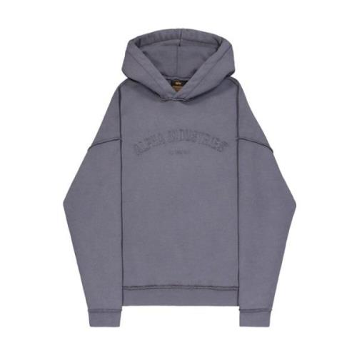 Grå Open Edges Hoody Bomuld Mænd