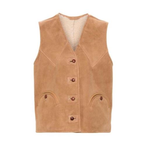 Shearling V-Neck Ærmeløs Vest