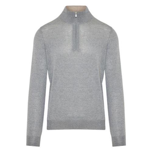 Uld Half-Zip Strikvarer, Italiensk Fremstillet