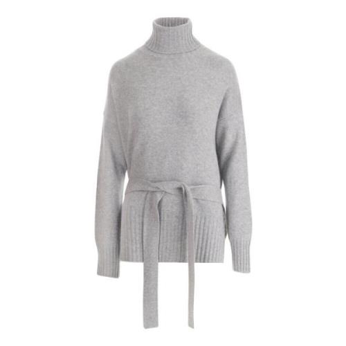 Grå Uldblanding Høj Krave Sweater