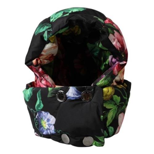 Sort blomsterprint wrap hoved hat