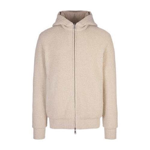 Reversible Zip-Up Hoodie Hvid Sweater