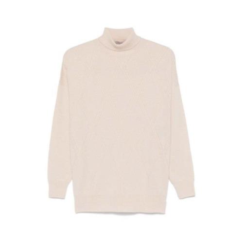 Diamantstrikket Turtleneck Sweater