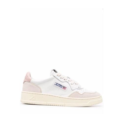 Hvide Medalist Sneakers med Pink Hæl