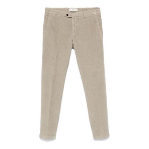 Beige Corduroy Bukser med Lommer