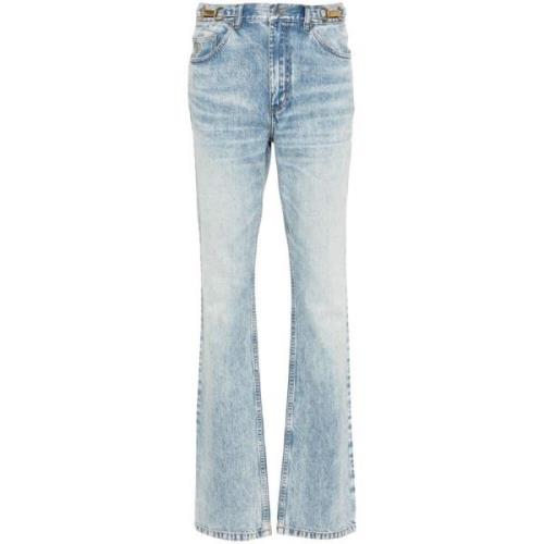 Blå Denim Tapered Leg Jeans