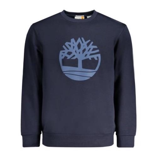 Blå Sweatshirt med Print og Lange Ærmer