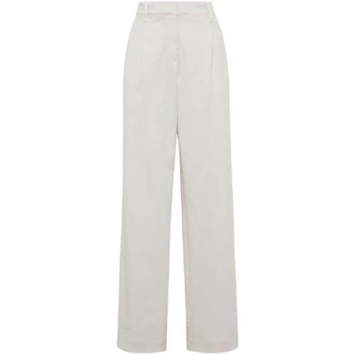 Hvide Wide-leg Bomuld Jeans Kvinder