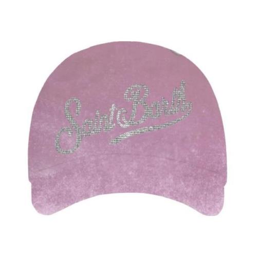 Velour Baseball Cap med Rhinestone Skrift