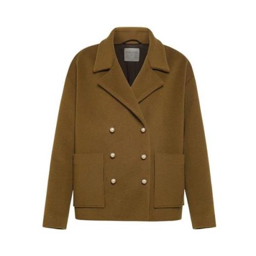 Kashmir Peacoat med Metal Knapper