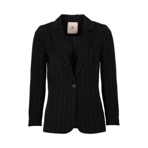 Lurex Stribet Enkelt Brystet Blazer