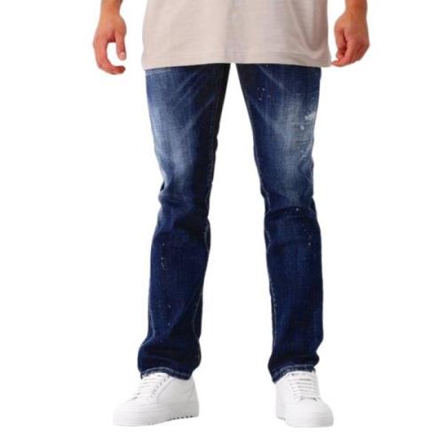 Mørkeblå Distressed Streetwear Jeans