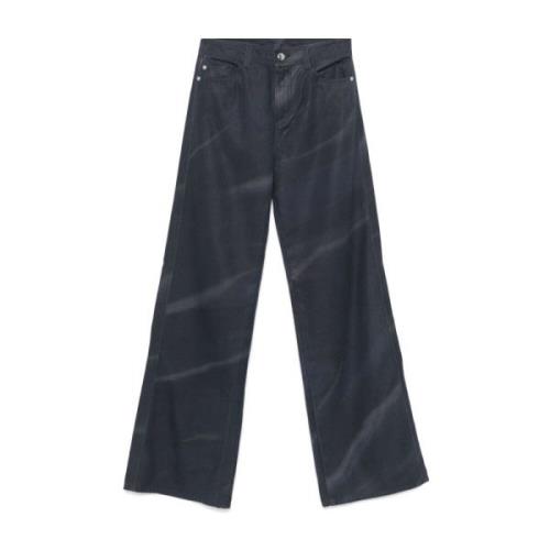 Sort Denim Jeans med Faded Effekt