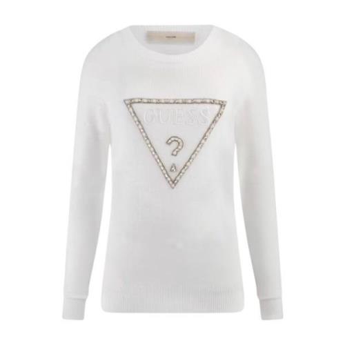 Front Logo Sweater med Rhinestones