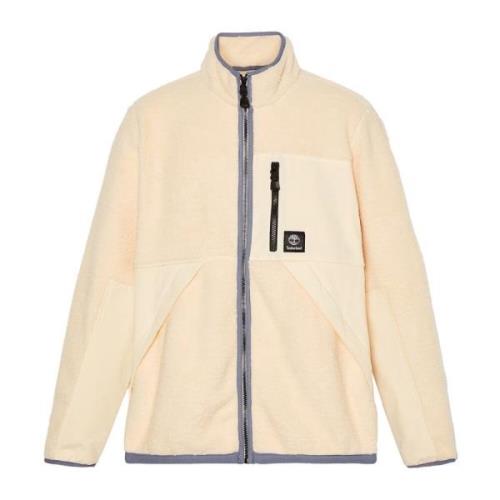 Beige Lang Pels Fleece Jakke