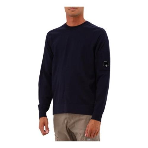 Navy Merino Wool Crew Neck Sweater