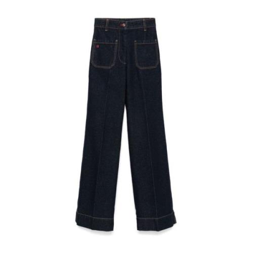 Indigo Denim Flared Jeans