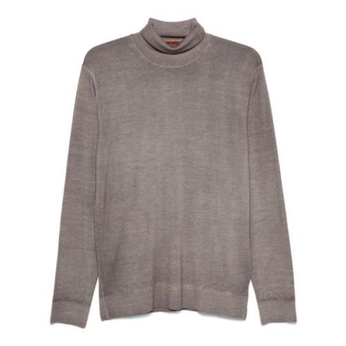 Ribbet Merinould Højhalset Sweater