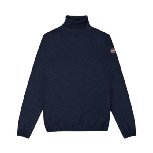 Blå Cashmere Blandet Turtleneck Sweater