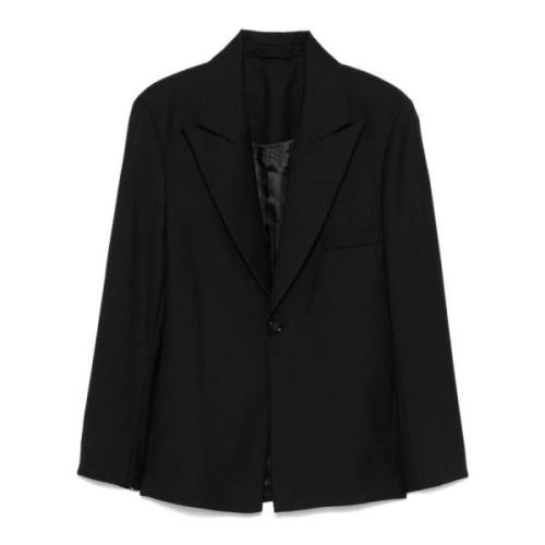 Sort Vævet Blazer Jakke