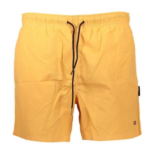 Orange badeboksershorts med kontrastdetaljer