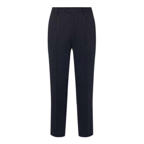 Marineblå Twill Bukser Slim Fit