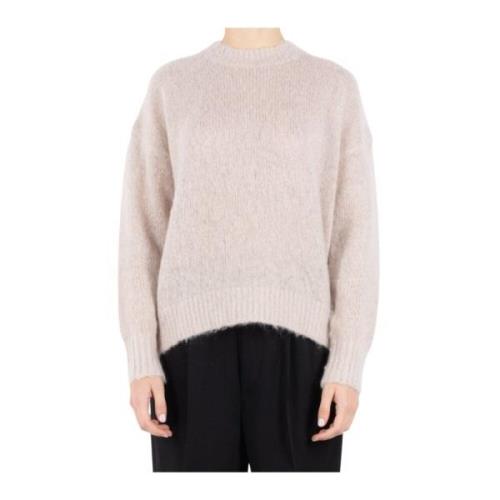 Beige Uld Mohair Blanding Pullover