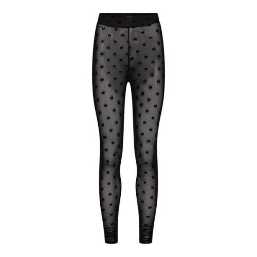 Mesh Leggings med Sort Flock Bue