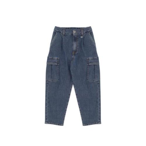 Cargo jeans til piger, høj talje