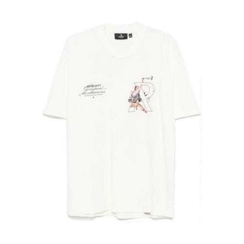 Grafisk Print T-shirt med Crew Neck