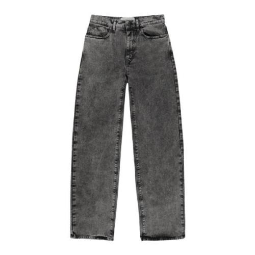 Marmor Sort Denim Jeans Regelmæssig Pasform