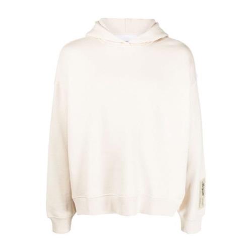 Casual Beige Bomuld Hoodie