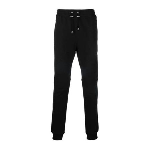 Ribbet Trykt Sweatpants i Sort