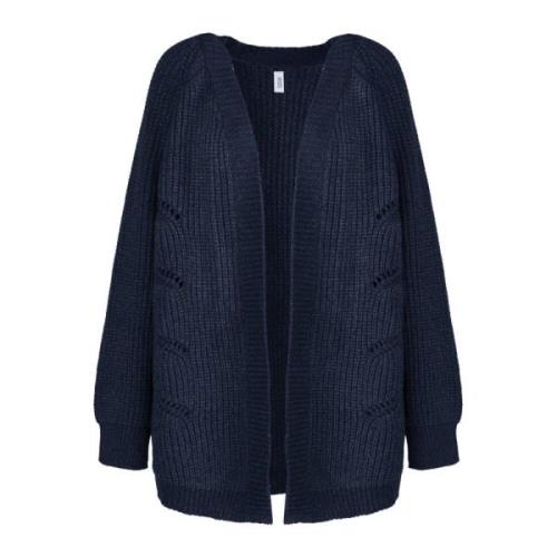 Lang Tricot Blandet Uld Cardigan