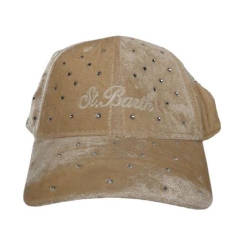 Velvet Baseball Hat med Rhinestone Broderi