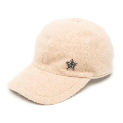 Beige Strikket Casual Hat