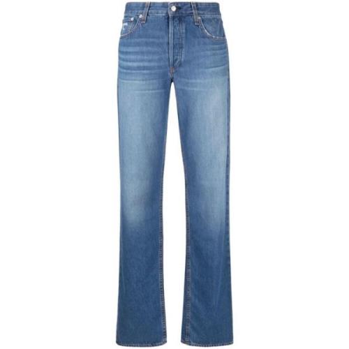 Blå Straight Jeans Casual Stil