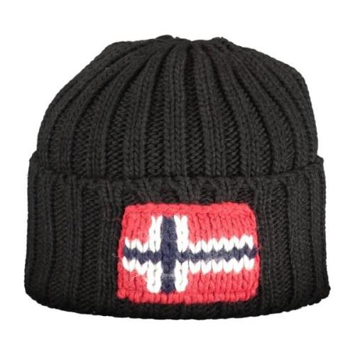 Sort Broderet Logo Beanie Hat